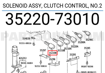 Toyota 3522073010 SOLENOID ASSY, CLUTCH CONTROL, NO.2