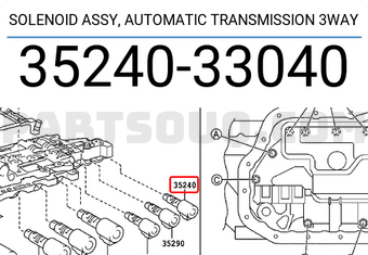 Toyota 3524033040 SOLENOID ASSY, AUTOMATIC TRANSMISSION 3WAY