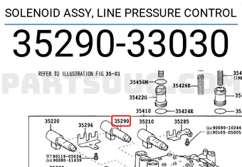 Toyota 3529033030 SOLENOID ASSY, LINE PRESSURE CONTROL