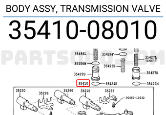 Toyota 3541008010 BODY ASSY, TRANSMISSION VALVE