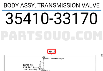Toyota 3541033170 BODY ASSY, TRANSMISSION VALVE