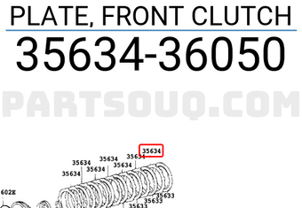 Toyota 3563436050 PLATE, FRONT CLUTCH