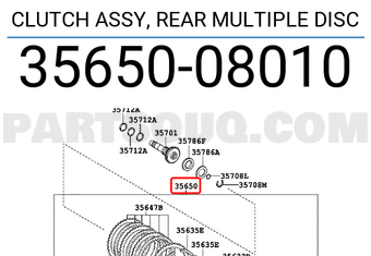 Toyota 3565008010 CLUTCH ASSY, REAR MULTIPLE DISC