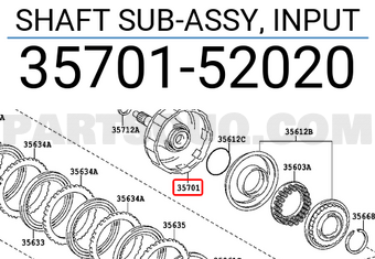Toyota 3570152020 SHAFT SUB-ASSY, INPUT