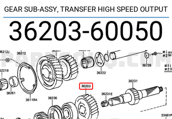 Toyota 3620360050 GEAR SUB-ASSY, TRANSFER HIGH SPEED OUTPUT