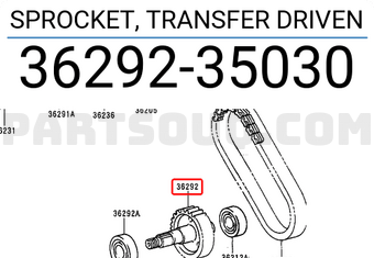 Toyota 3629235030 SPROCKET, TRANSFER DRIVEN