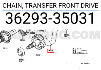 Toyota 3629335031 CHAIN, TRANSFER FRONT DRIVE