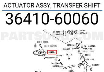 Toyota 3641060060 ACTUATOR ASSY, TRANSFER SHIFT