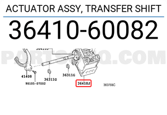 Toyota 3641060082 ACTUATOR ASSY, TRANSFER SHIFT