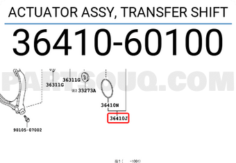 Toyota 3641060100 ACTUATOR ASSY, TRANSFER SHIFT