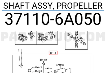 Toyota 371106A050 SHAFT ASSY, PROPELLER