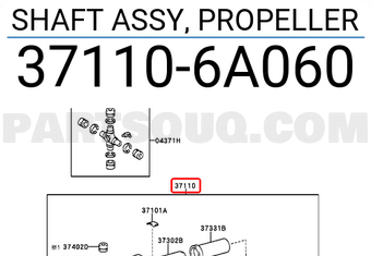 Toyota 371106A060 SHAFT ASSY, PROPELLER