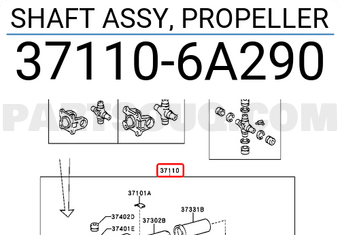 Toyota 371106A290 SHAFT ASSY, PROPELLER