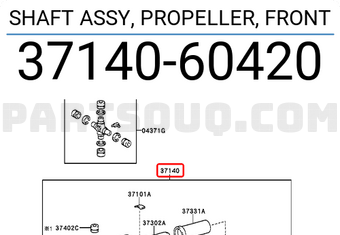 Toyota 3714060420 SHAFT ASSY, PROPELLER, FRONT