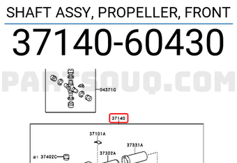 Toyota 3714060430 SHAFT ASSY, PROPELLER, FRONT