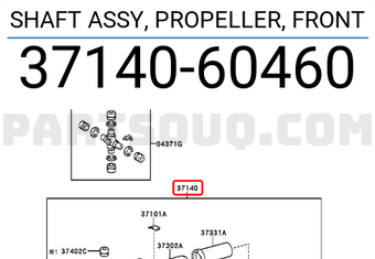 Toyota 3714060460 SHAFT ASSY, PROPELLER, FRONT