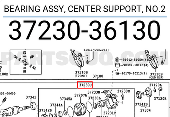 Toyota 3723036130 BEARING ASSY, CENTER SUPPORT, NO.2