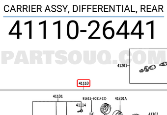 Toyota 4111026441 CARRIER ASSY, DIFFERENTIAL, REAR