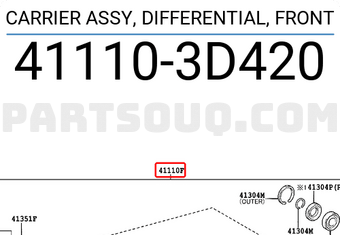 Toyota 411103D420 CARRIER ASSY, DIFFERENTIAL, FRONT