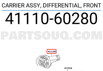 Toyota 4111060280 CARRIER ASSY, DIFFERENTIAL, FRONT