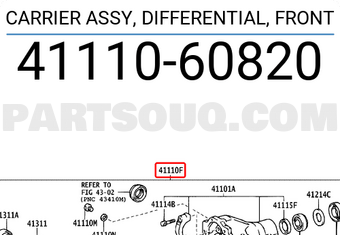 Toyota 4111060820 CARRIER ASSY, DIFFERENTIAL, FRONT