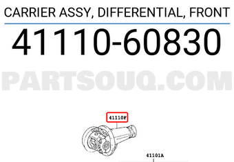 Toyota 4111060830 CARRIER ASSY, DIFFERENTIAL, FRONT