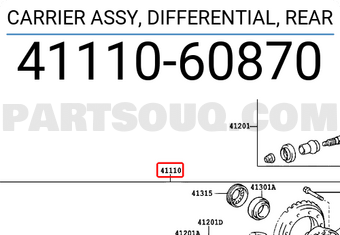 Toyota 4111060870 CARRIER ASSY, DIFFERENTIAL, REAR