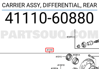 Toyota 4111060880 CARRIER ASSY, DIFFERENTIAL, REAR