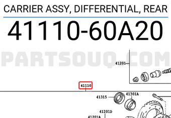 Toyota 4111060A20 CARRIER ASSY, DIFFERENTIAL, REAR