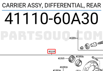 Toyota 4111060A30 CARRIER ASSY, DIFFERENTIAL, REAR
