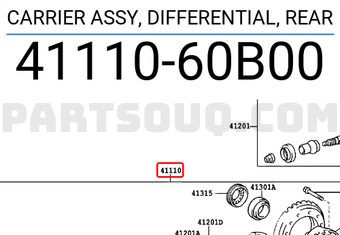 Toyota 4111060B00 CARRIER ASSY, DIFFERENTIAL, REAR