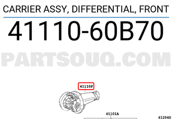 Toyota 4111060B70 CARRIER ASSY, DIFFERENTIAL, FRONT
