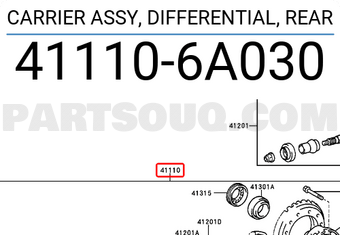 Toyota 411106A030 CARRIER ASSY, DIFFERENTIAL, REAR