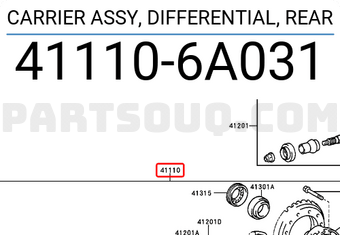 Toyota 411106A031 CARRIER ASSY, DIFFERENTIAL, REAR
