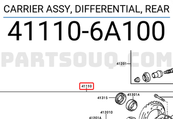 Toyota 411106A100 CARRIER ASSY, DIFFERENTIAL, REAR