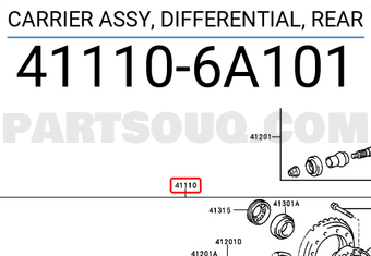 Toyota 411106A101 CARRIER ASSY, DIFFERENTIAL, REAR