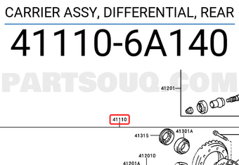 Toyota 411106A140 CARRIER ASSY, DIFFERENTIAL, REAR