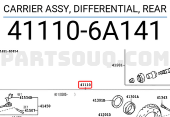 Toyota 411106A141 CARRIER ASSY, DIFFERENTIAL, REAR