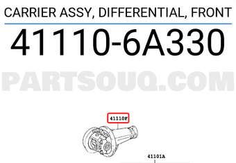 Toyota 411106A330 CARRIER ASSY, DIFFERENTIAL, FRONT
