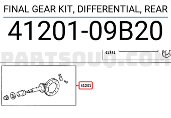 Toyota 4120109B20 FINAL GEAR KIT, DIFFERENTIAL, REAR