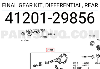 Toyota 4120129856 FINAL GEAR KIT, DIFFERENTIAL, REAR