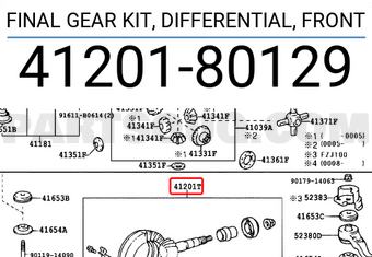Toyota 4120180129 FINAL GEAR KIT, DIFFERENTIAL, FRONT