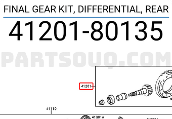 Toyota 4120180135 FINAL GEAR KIT, DIFFERENTIAL, REAR