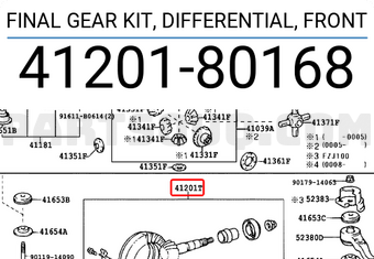 Toyota 4120180168 FINAL GEAR KIT, DIFFERENTIAL, FRONT