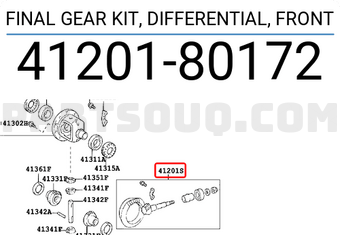 Toyota 4120180172 FINAL GEAR KIT, DIFFERENTIAL, FRONT