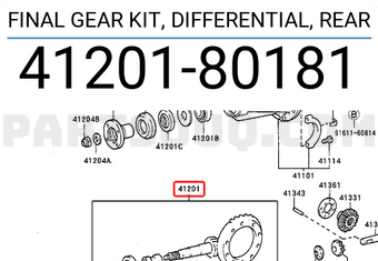 Toyota 4120180181 FINAL GEAR KIT, DIFFERENTIAL, REAR