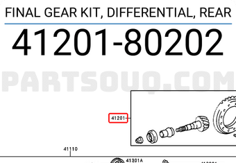 Toyota 4120180202 FINAL GEAR KIT, DIFFERENTIAL, REAR