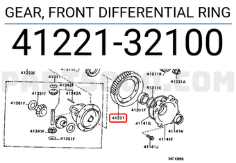 Toyota 4122132100 GEAR, FRONT DIFFERENTIAL RING