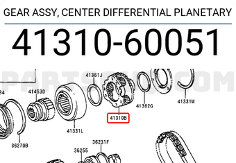Toyota 4131060051 GEAR ASSY, CENTER DIFFERENTIAL PLANETARY
