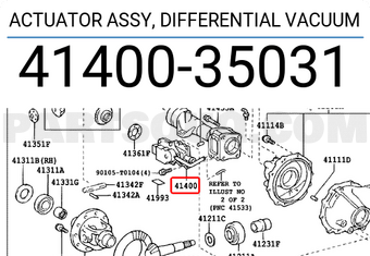 Toyota 4140035031 ACTUATOR ASSY, DIFFERENTIAL VACUUM